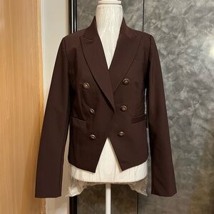 Nicole Miller Chocolate Double-Breasted Blazer